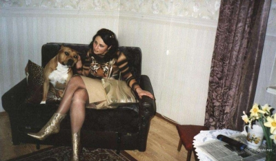 Sensual Lady with Dog: Explicit Amateur Erotica Shot