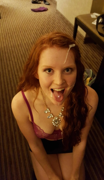 Redhead Slut Covered in Cum - Amateur Porn Photo