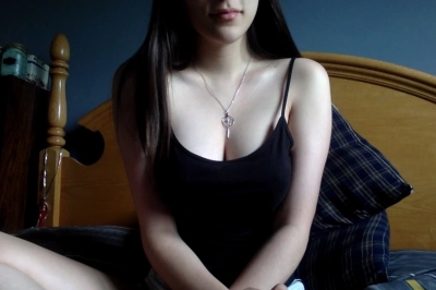 Busty Girl on Bed Exposes Herself Naked - Amateur Explicit Photo