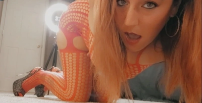 Latvian Amateur Irma in Red Hot Fishnet - Explicit Erotic Photos