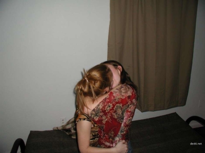 Hot Amateur Lesbian Friends Kissing on Bed - XXX Explicit Photo