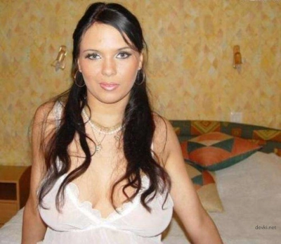 Brunette Beauty Strips Naked in White Dress - Amateur Porn Pic